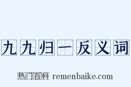 九九归一反义词是什么意思的图片